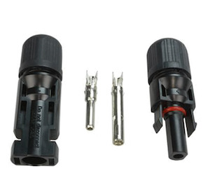 Electronic equipment manufacturing: Solar MC4 connector pair with terminals - for 4mmsq solar cable RVtechnic RV&Marine