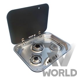 CAMEC 3 Burner Gas Hob with Lid - RV World NZ