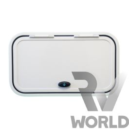 Ranger Aluminium Access Door. 700mm x 400mm. White - RV World NZ