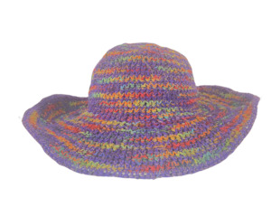 Hand Crochet: Crochet Hat Rainbow Girl Purple  Base