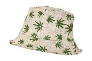 Hemp Hat Bucket Classic Design White  Color Hemp Flowers