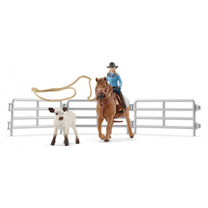 Schleich Cowgirl Team Roping Fun