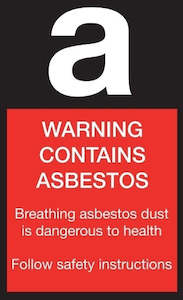 Warning Contains Asbestos Stickers