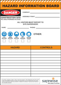 Hazard Board (A1 Core Flute) safewise