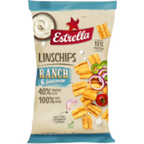 Estrella Lentil Chips Ranch & Sour Cream BB 11/01/25