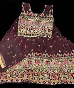 Georgette based beautiful crop top blouse with georgette lehnga and dupatta for Girls