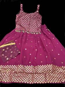 Georgette based beautiful crop top with lehnga and dupatta for Girls