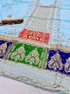 Traditional Punjabi style Embroidery with pearls & sippy work on Pure opada silk…