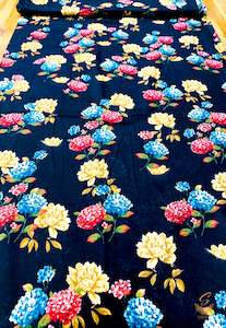 Black colour beautiful  floral print cotton Fabric (per meter) 108cm