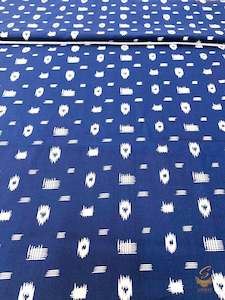 Cotton: Cotton printed fabric in nevi blue colour (per meter) 110cm width