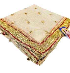 Netting based heavy embroidery with stone work Bridal Dupatta