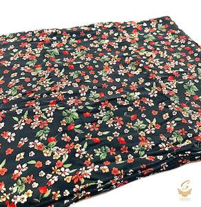 Black colour floral print chiffon based beautiful hijab