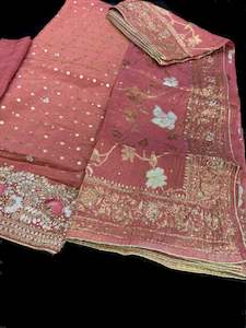 (Video clip attached )peach color soft tissue silk based beautiful zari work han…