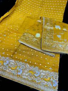 (Video clip attached )Mustard color soft tissue silk based beautiful zari work h…