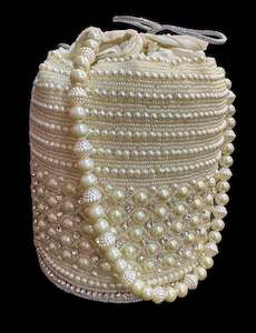 Pearls beaded with stones  work hand bag /potli bag