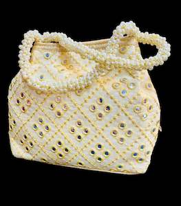 Pearls with stones  work hand bag /potli bag