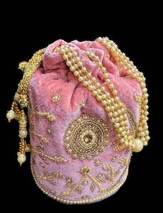 Velvet based Embroidery with stones  work hand bag /potli bag