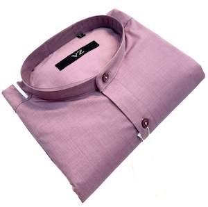 Cotton based beautiful mat look plain Chinese Collar Shirt