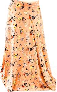 Skirts: Peach beautiful floral print soft fabric multi flared skirts