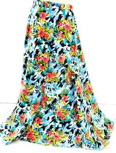 multicolour  beautiful floral print soft fabric multi flared skirts