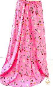 Pink colour beautiful floral print soft fabric multi flared skirts