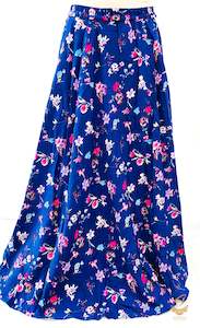 Nevi blue colour beautiful floral print soft fabric multi flared skirts