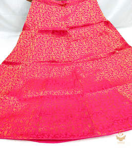 Hot Pink colour Brocade Silk based big flared skirt (can be styled with Poncho B…