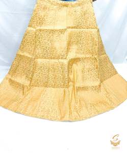 Golden Beige colour Brocade Silk based big flared skirt (can be styled with Ponc…