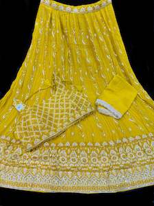 Georgette based embroidery with hand work crop top designer blouse with lehnga a…