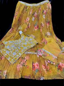 Georgette based embroidery with hand work crop top designer blouse with lehnga a…