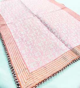 Peach colour brocade silk based Dulha Sherwani Dupatta