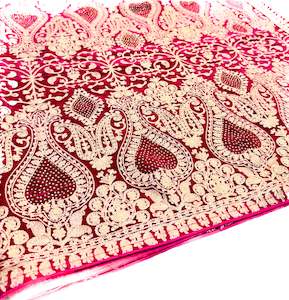 Hot Pink colour velvet based golden embroidery work  Dulha Sherwani shawl