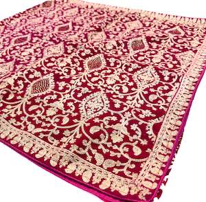 Hot Pink colour velvet based golden embroidery work  Dulha Sherwani shawl