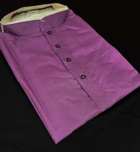 Purple color Plain cotton based Men’s short length kurti (31 inches - 36 inche…