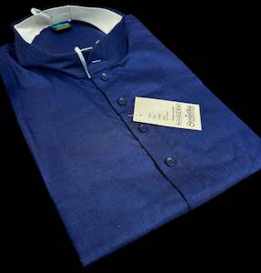 Nevi Blue color Plain cotton based Men’s short length kurti (31 inches - 36 in…