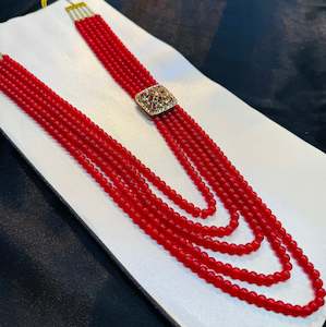 Polki stones and Pearls beautiful mala for groom sherwani