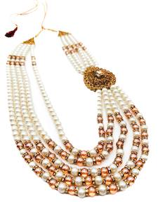 Jerkan with Pearls beautiful mala for groom sherwani