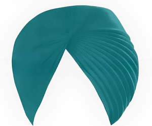 Dark Teal Colour Pure Full Voile Turban Fabric ($5 Per Meter)