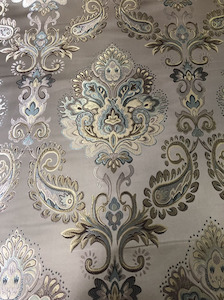 Curtain: Stbolan-1-06 Multi Baroque Embroidered Damask Home Decorating Fabric st-bolan-1995