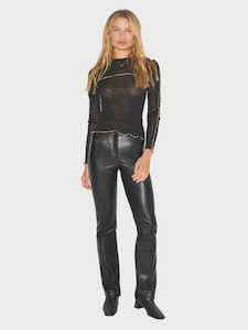 Pants And Shorts: Pam Fitted Leather Pant