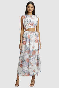 Moma Gathered Cut Out Maxi Dress