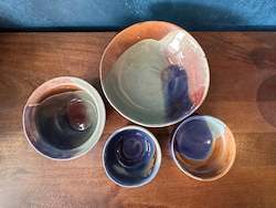 Indigo clay Bowl,Rustic