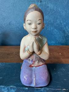 Sawasdee Thai Girl Figure l Kinyo Glazed