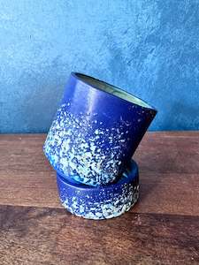 Navy Blue Speckle Planter