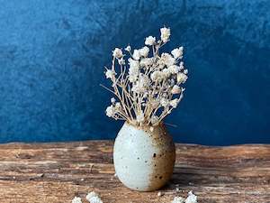 Hand-thrown Tiny Bud Vase / white speckled - S6