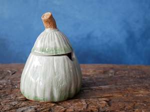 Green Celadon Sugar Jar - Fig - I