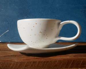 Kitchenware wholesaling: White Speckle Coffee Set - II (SET OF FOUR)