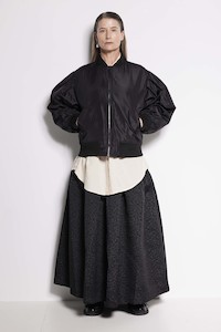 North Star Bomber Jacket - Black bomber jacket with billowy sleeves