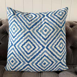 Blue & White Linen Cotton Cushion Cover