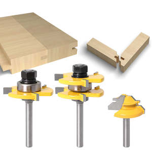 Electronic goods: Tongue and Groove Router Bit Set 1/4'' Shank T-type Woodwork Milling Cutter 3pcs